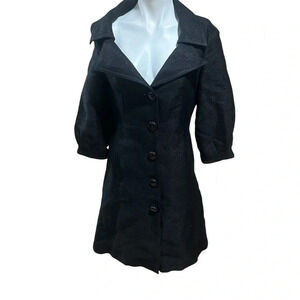MNG Mango Suit Coat Size S D-USA XS MEX P TOP 3/4 Sleeve Black
